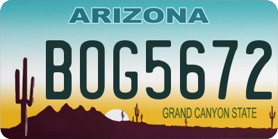 AZ license plate BOG5672