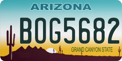 AZ license plate BOG5682