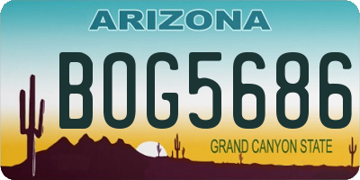 AZ license plate BOG5686