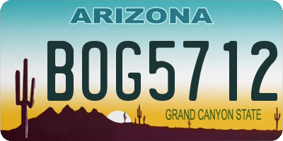 AZ license plate BOG5712