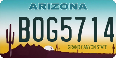 AZ license plate BOG5714