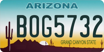 AZ license plate BOG5732