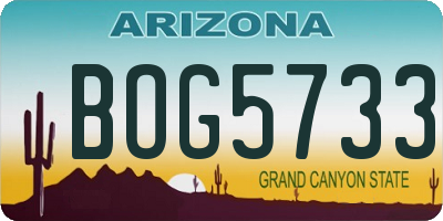 AZ license plate BOG5733