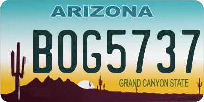 AZ license plate BOG5737