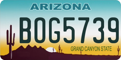AZ license plate BOG5739