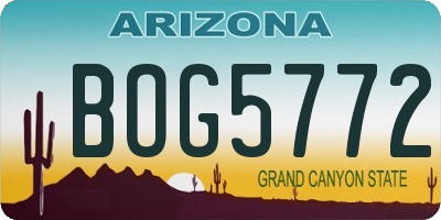 AZ license plate BOG5772