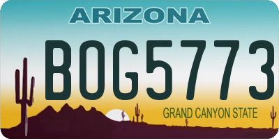 AZ license plate BOG5773