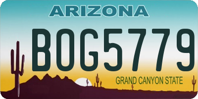 AZ license plate BOG5779