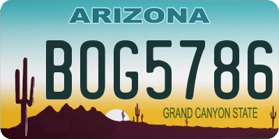 AZ license plate BOG5786