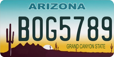 AZ license plate BOG5789