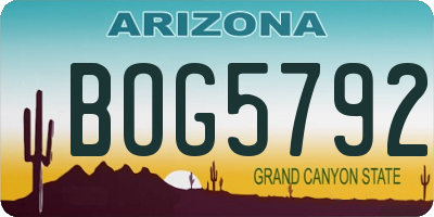 AZ license plate BOG5792