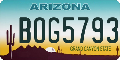 AZ license plate BOG5793