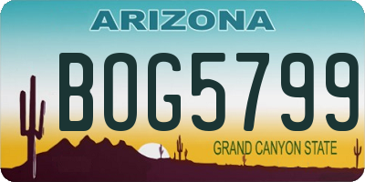 AZ license plate BOG5799