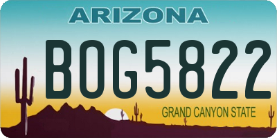 AZ license plate BOG5822
