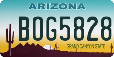 AZ license plate BOG5828