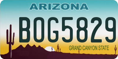 AZ license plate BOG5829