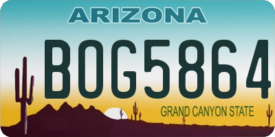 AZ license plate BOG5864