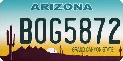 AZ license plate BOG5872