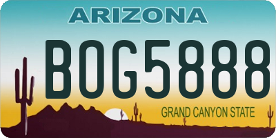 AZ license plate BOG5888