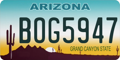 AZ license plate BOG5947