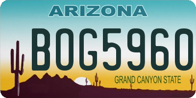 AZ license plate BOG5960