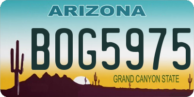 AZ license plate BOG5975