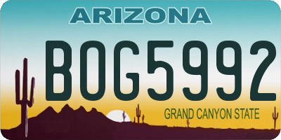 AZ license plate BOG5992