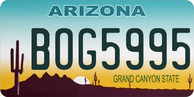 AZ license plate BOG5995