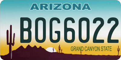 AZ license plate BOG6022