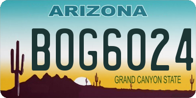 AZ license plate BOG6024