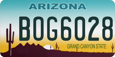 AZ license plate BOG6028