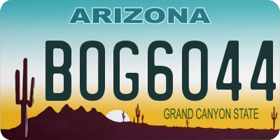 AZ license plate BOG6044