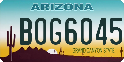 AZ license plate BOG6045