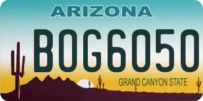 AZ license plate BOG6050