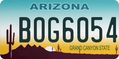 AZ license plate BOG6054