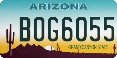 AZ license plate BOG6055
