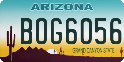 AZ license plate BOG6056