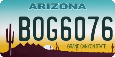 AZ license plate BOG6076