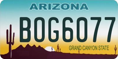 AZ license plate BOG6077