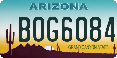 AZ license plate BOG6084