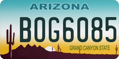 AZ license plate BOG6085