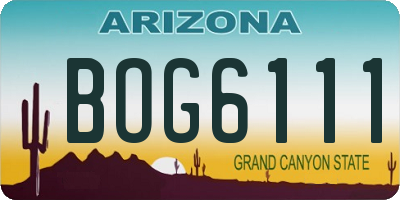 AZ license plate BOG6111