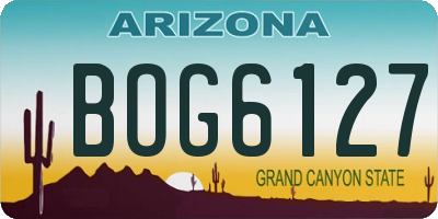 AZ license plate BOG6127