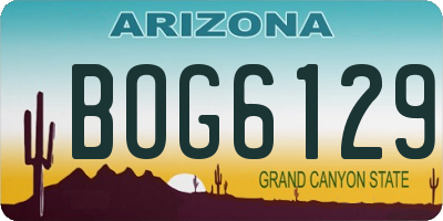 AZ license plate BOG6129