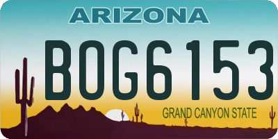 AZ license plate BOG6153