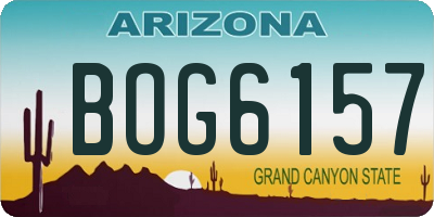 AZ license plate BOG6157