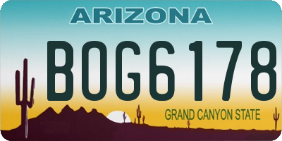 AZ license plate BOG6178