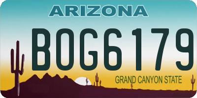 AZ license plate BOG6179