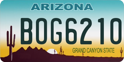 AZ license plate BOG6210