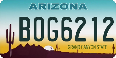 AZ license plate BOG6212